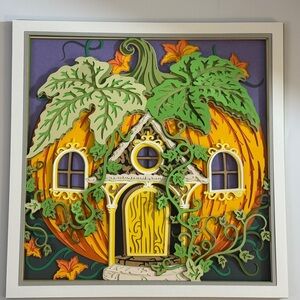 Pumpkin House Wall Art Decor